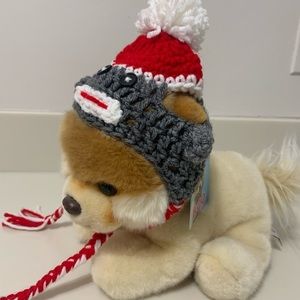 3 Matching Handmade Crocheted Sock Monkey Hat Set Adult & Small Pet